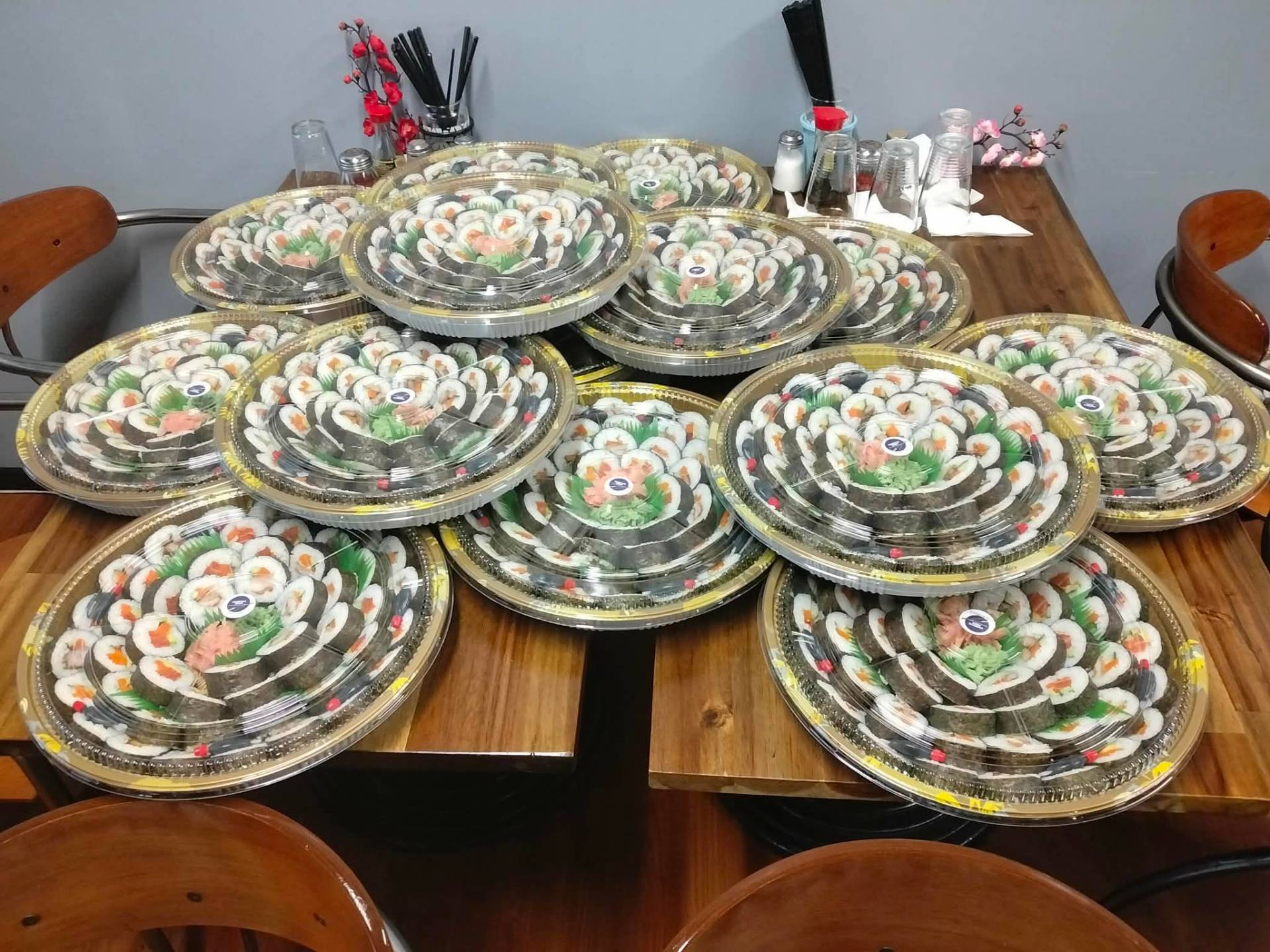 Fresh sushi platters from Charito's Sushi